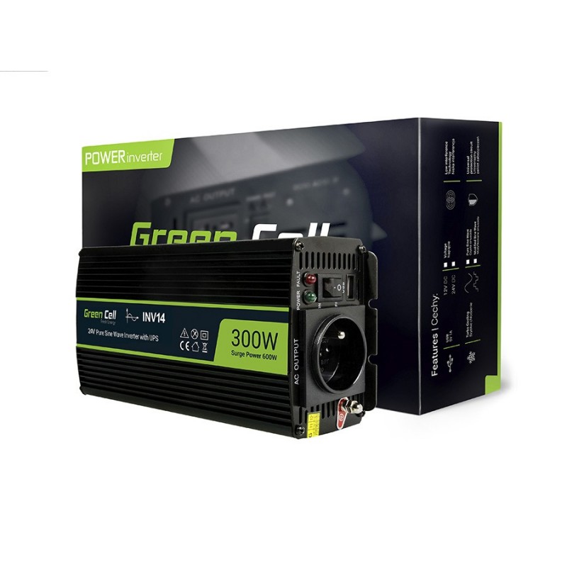 Green Cell Pro Convertisseur DC 12V à AC 230V 300W/600W