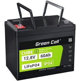 Green Cell CUBE LiFePO4 60Ah 12.8V 768Wh Lithium Iron Phosphate Battery for Electric Motors, Camper, Lifts