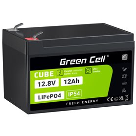 Green Cell CUBE LiFePO4 12Ah 12.8V 153.6Wh Lithium Iron Phosphate Battery for Wheelchair, Toy, Scooter