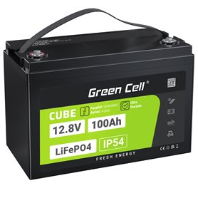 Green Cell CUBE LiFePO4 100Ah 12.8V 1280Wh Lithium Iron Phosphate Battery for Photovoltaics, Caravans, Boats